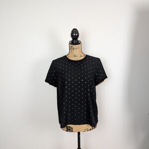 Black Patterned Women's Top